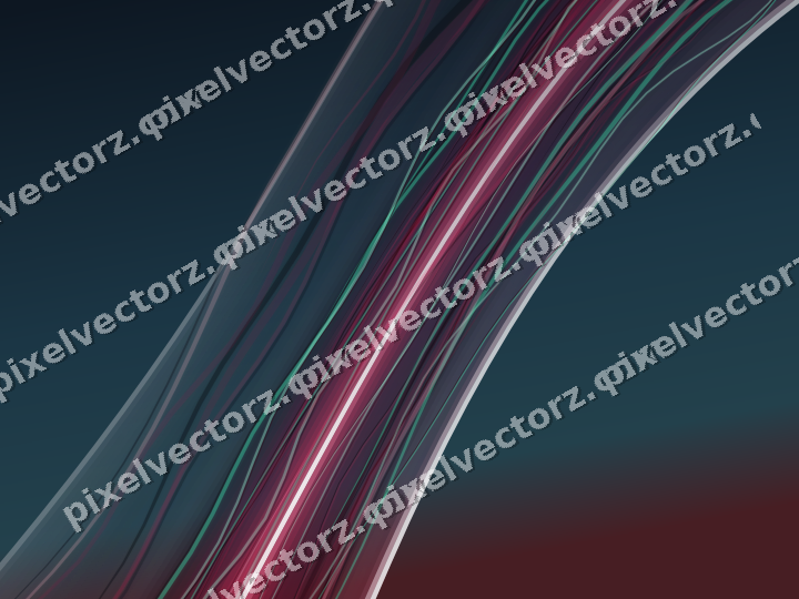 Abstract glass arc in dark lime and dark pink