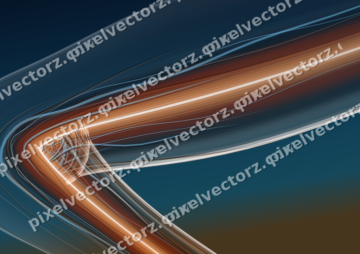 Abstract glass arc in blue and red