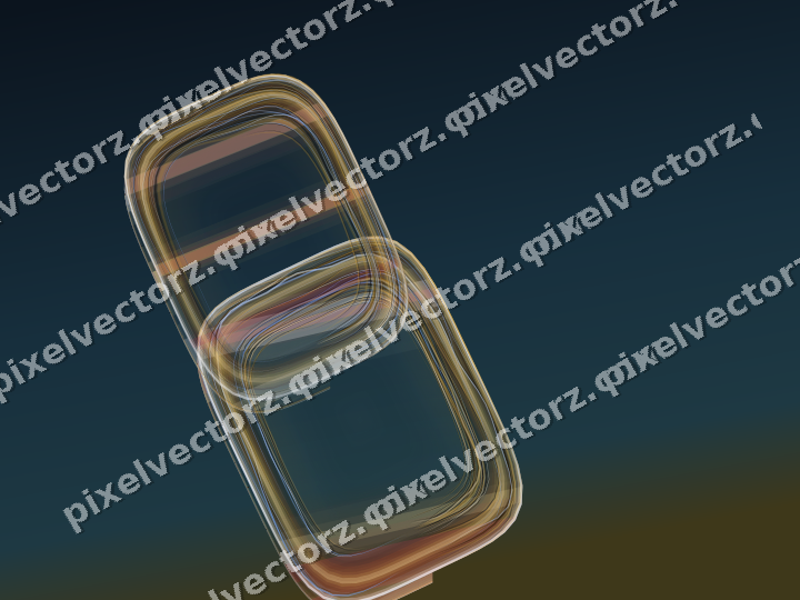 Abstract glass arc in dark pink and amber