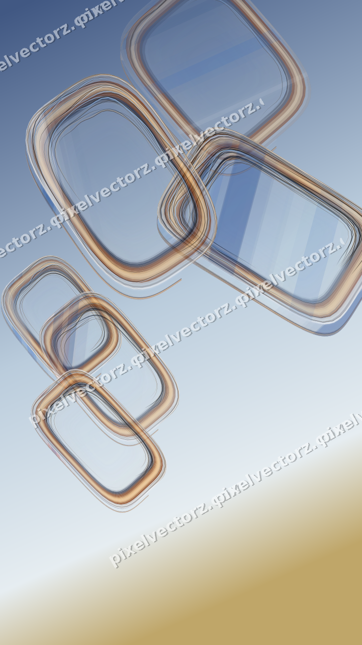 Abstract glass arc in dark blue and red