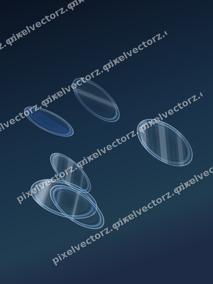 Abstract glass arc in dark blue and white