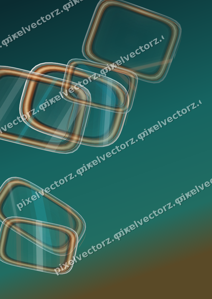 Abstract glass arc in dark teal and orange