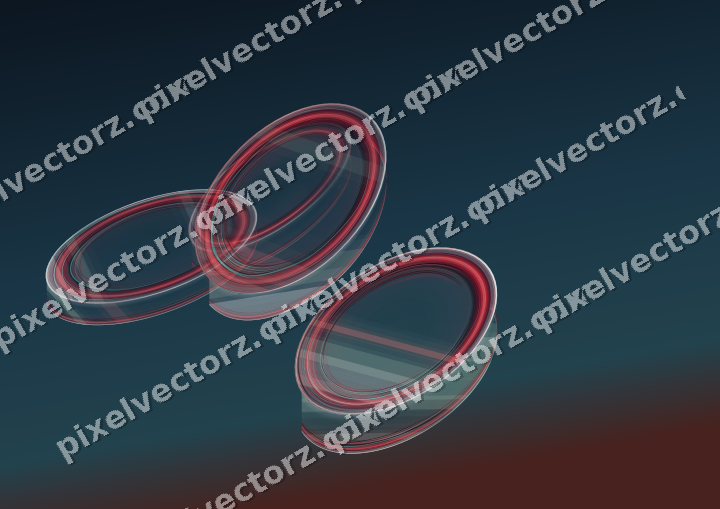 Abstract glass arc in red and pale lime