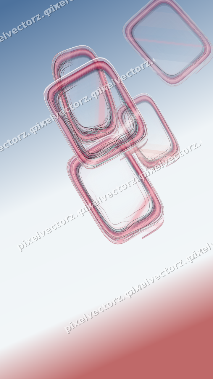 Abstract glass arc in pale pink and pale red