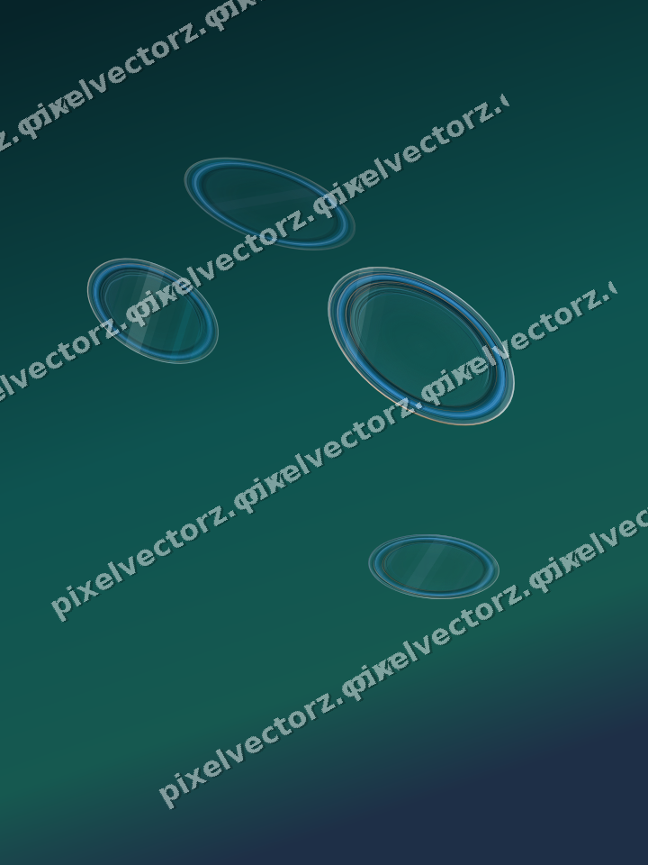 Abstract glass arc in teal and pale cyan