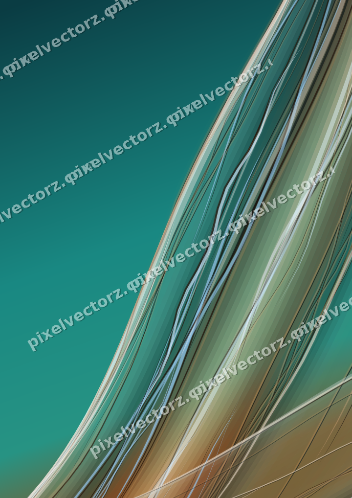 Abstract glass arc in dark teal and orange
