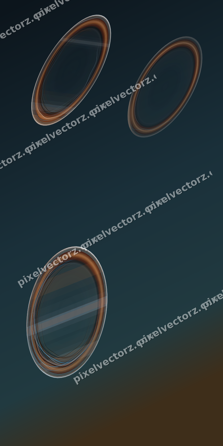 Abstract glass arc in blue and orange