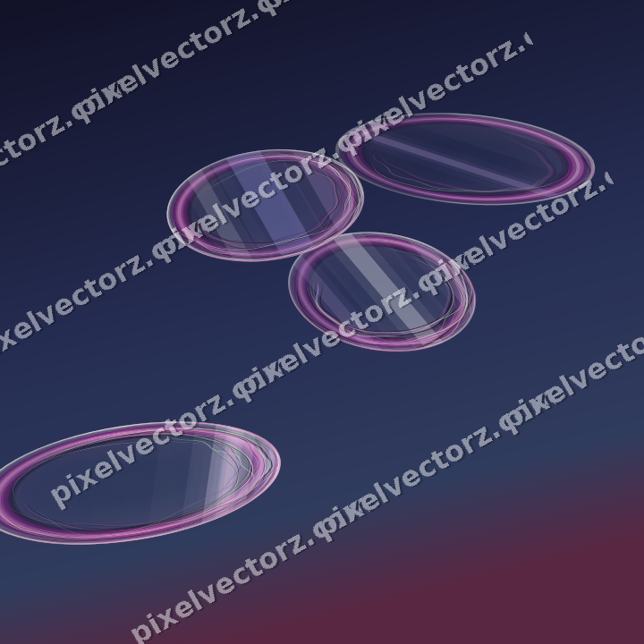 Abstract glass arc in purple and blue