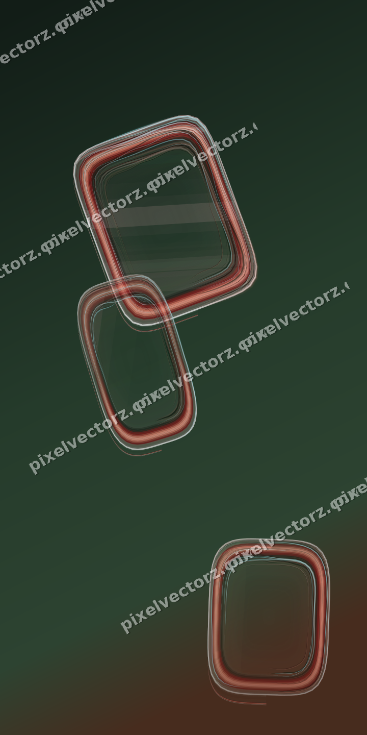 Abstract glass arc in dark green and red