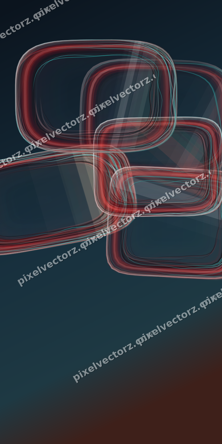 Abstract glass arc in dark red and dark green