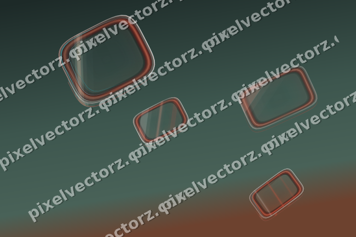 Abstract glass arc in red and orange