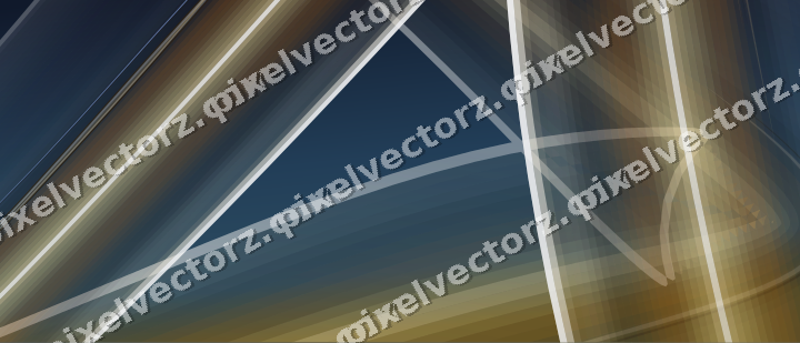 Abstract glass arc in dark blue and amber