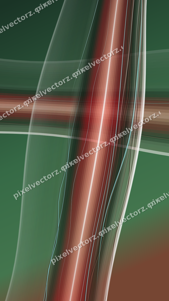 Abstract glass arc in red and dark green