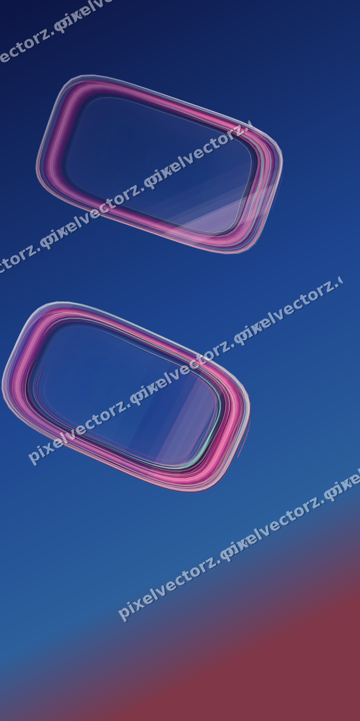 Abstract glass arc in pink and blue