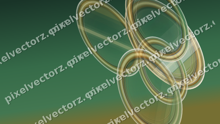 Abstract glass arc in amber and dark green