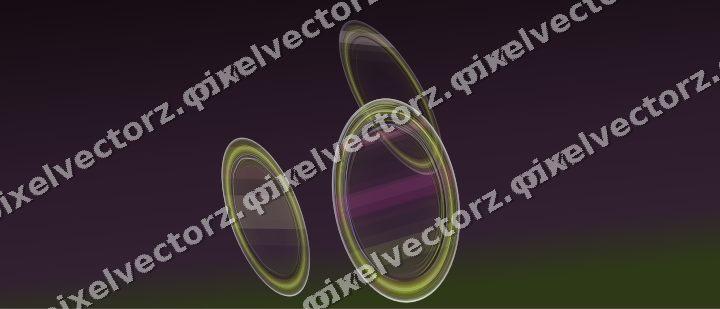 Abstract glass arc in dark magenta and lime