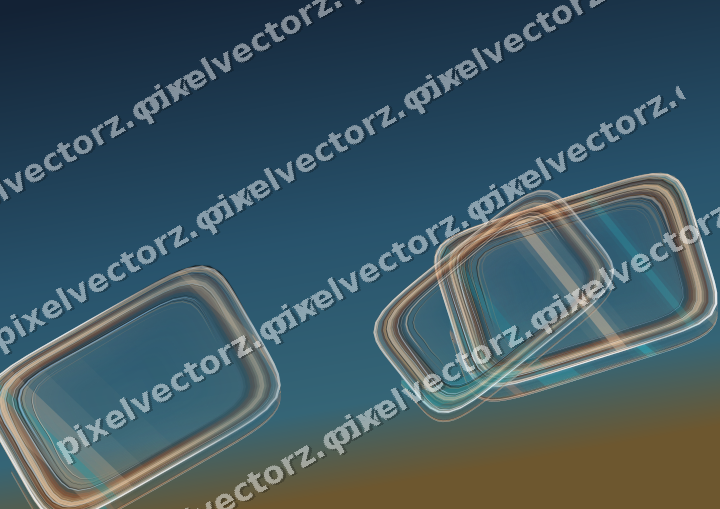 Abstract glass arc in dark teal and orange