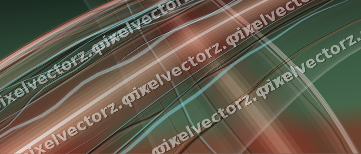 Abstract glass arc in dark green and red