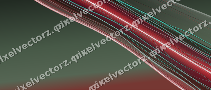 Abstract glass arc in red and pale lime