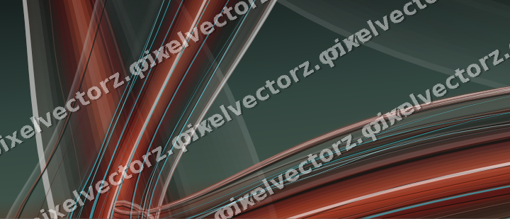 Abstract glass arc in red and orange