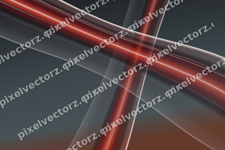 Abstract glass arc in red and pale amber