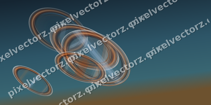 Abstract glass arc in blue and orange