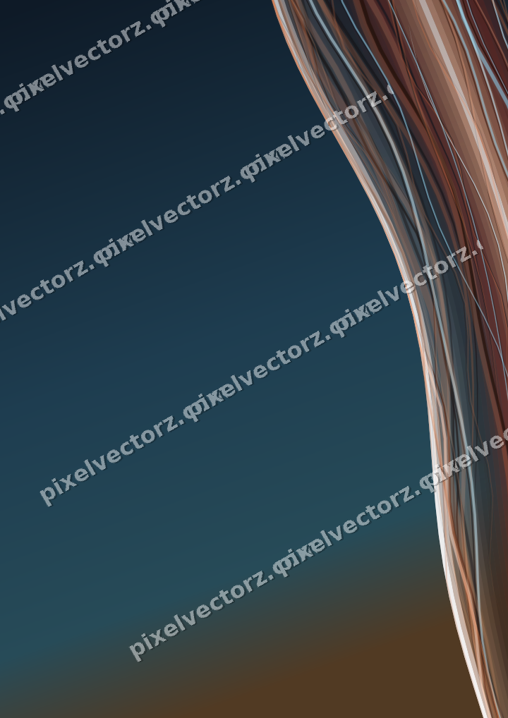 Abstract glass arc in orange and teal