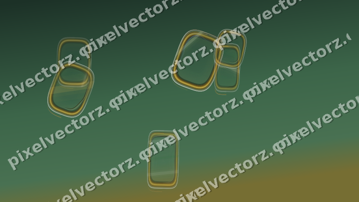 Abstract glass arc in dark green and amber