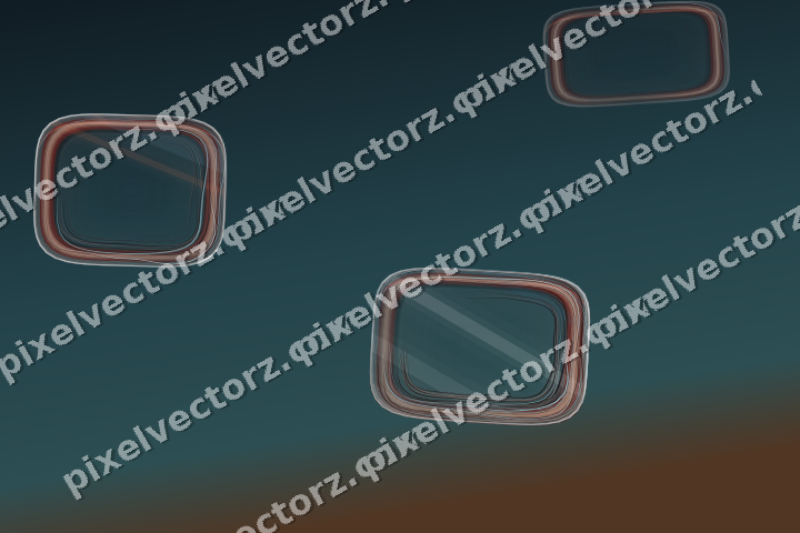 Abstract glass arc in orange and cyan