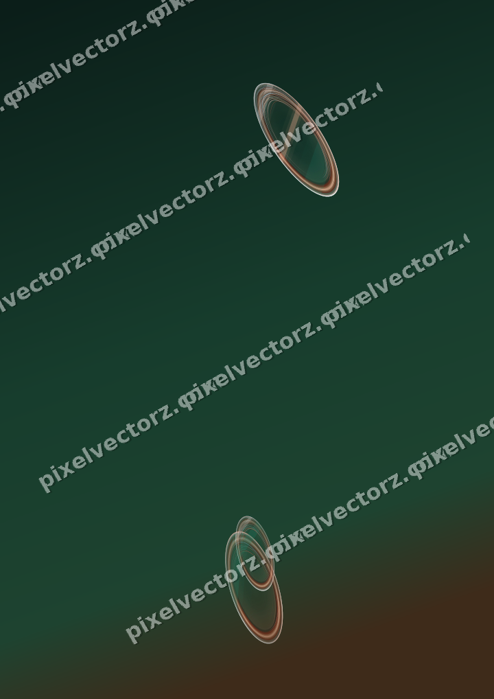 Abstract glass arc in dark green and orange