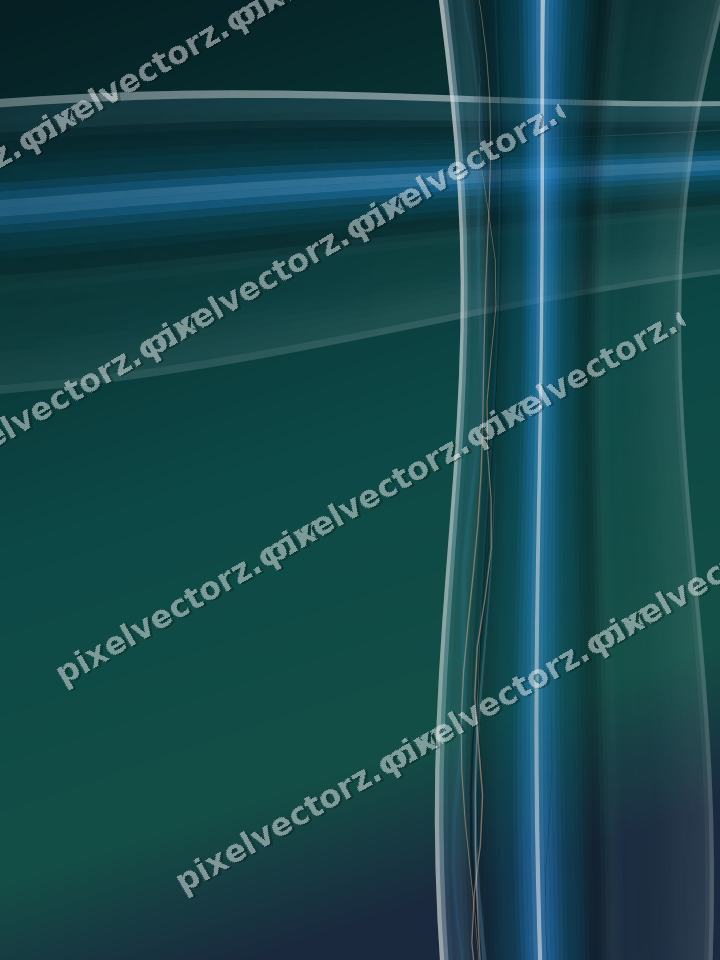 Abstract glass arc in teal and pale cyan