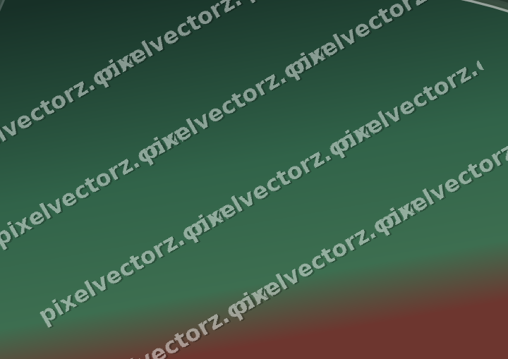 Abstract glass arc in dark green and red
