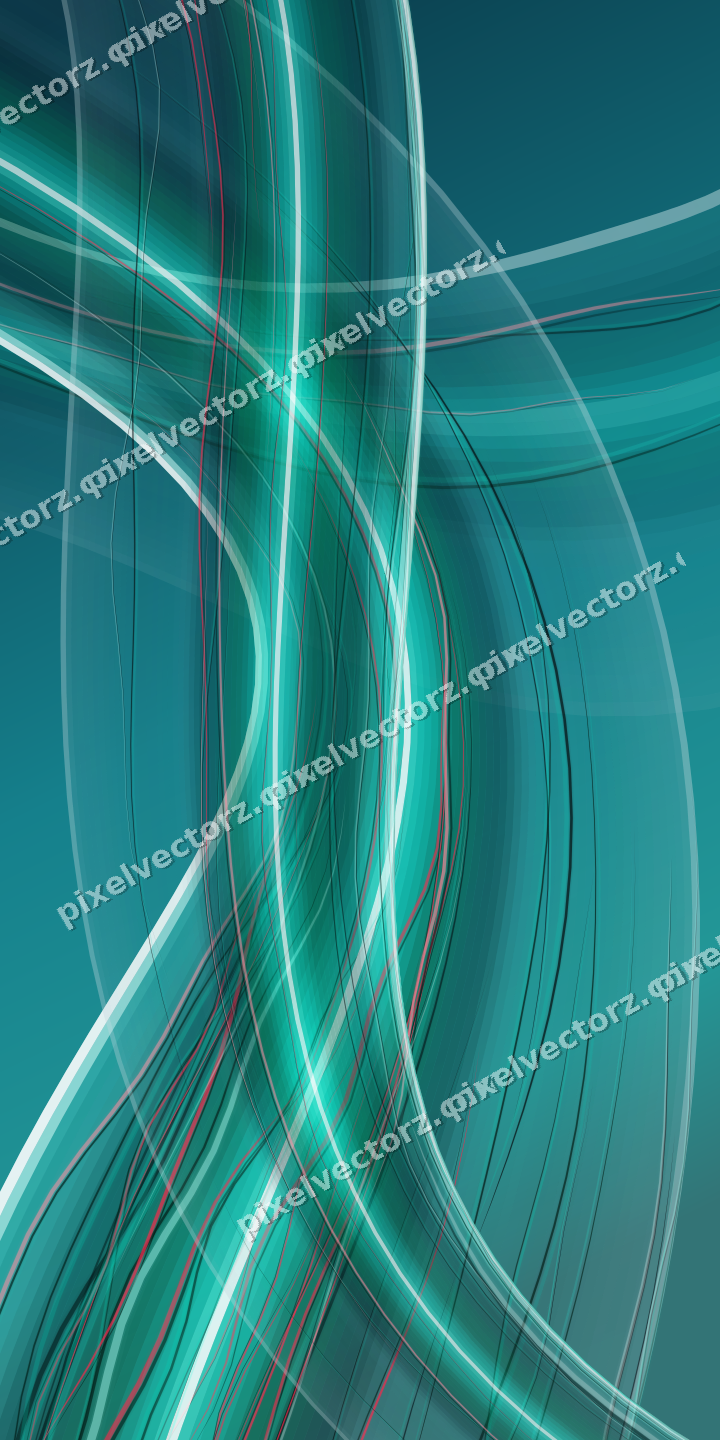 Abstract glass arc in cyan and teal