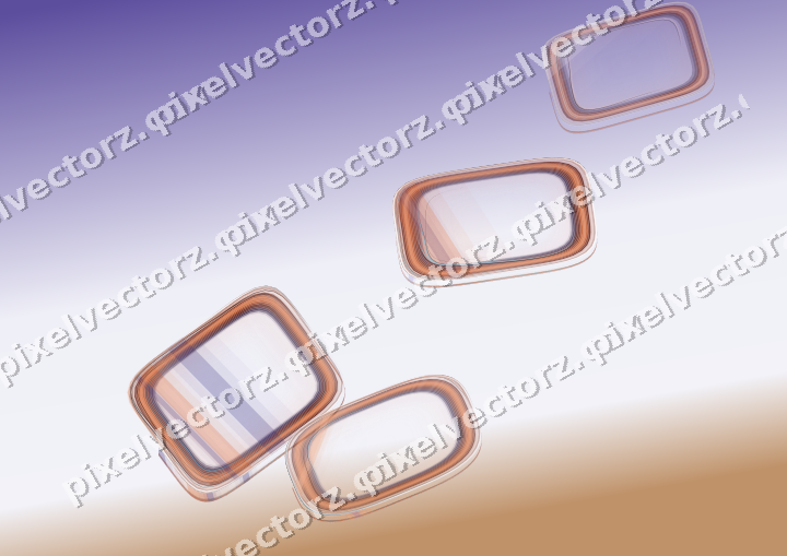 Abstract glass arc in orange and blue