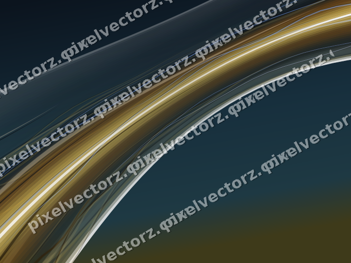 Abstract glass arc in amber and green
