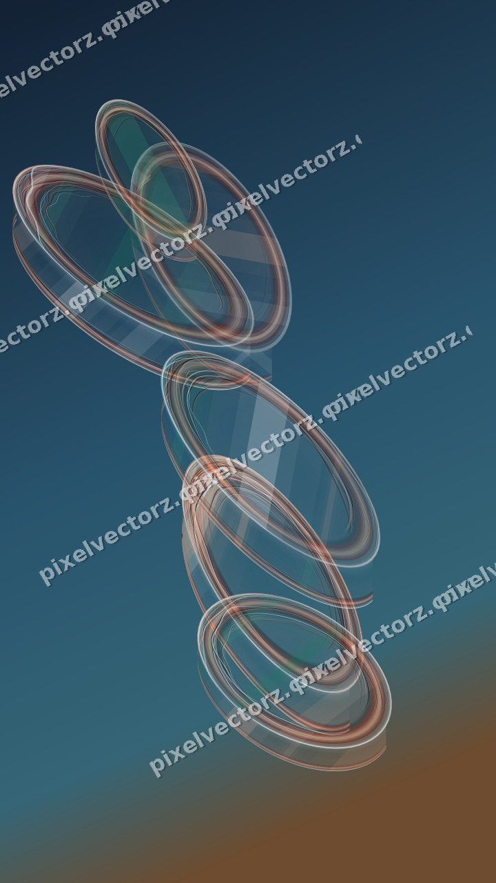 Abstract glass arc in dark green and orange