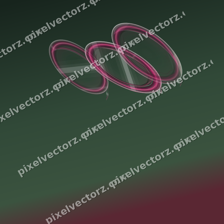 Abstract glass arc in dark pink and green