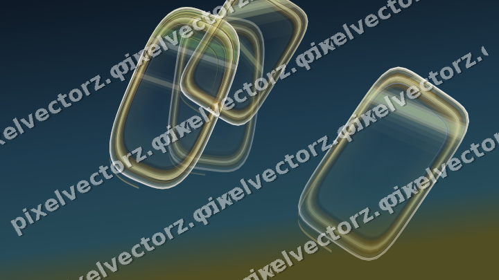 Abstract glass arc in lime and yellow