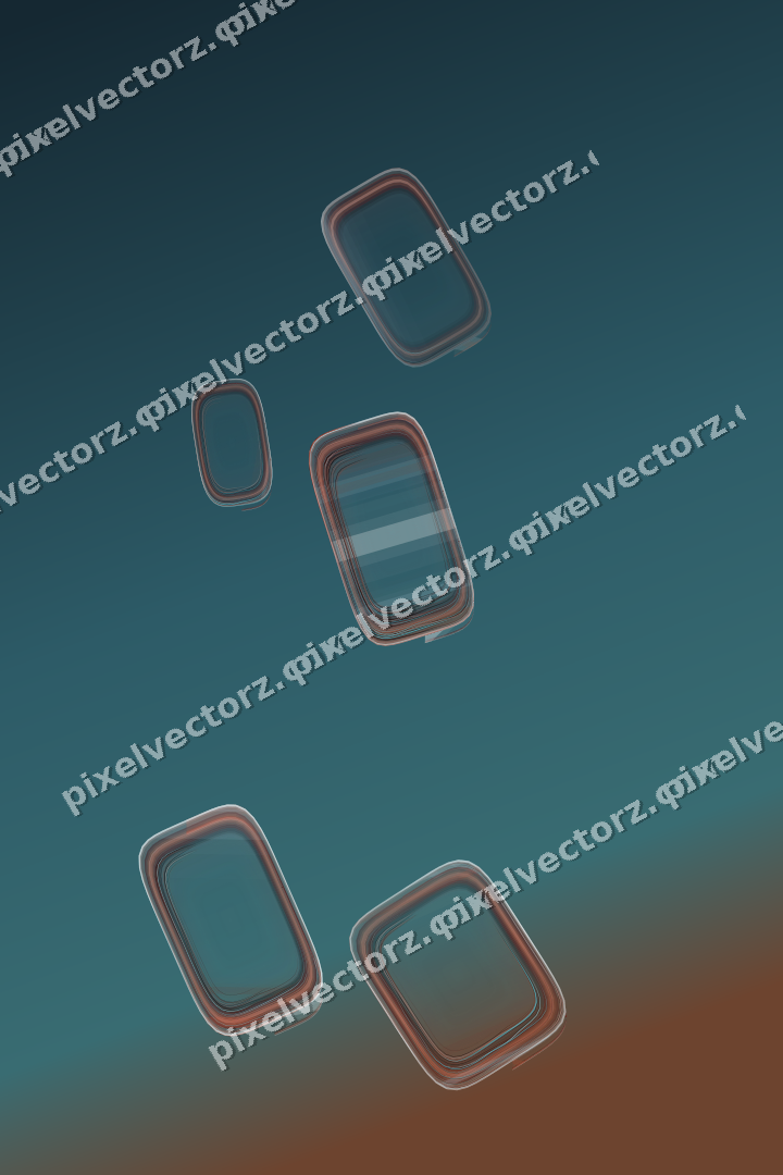 Abstract glass arc in cyan and red