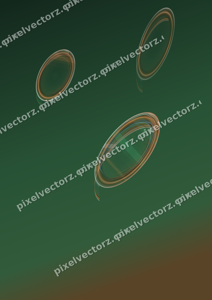 Abstract glass arc in dark green and orange