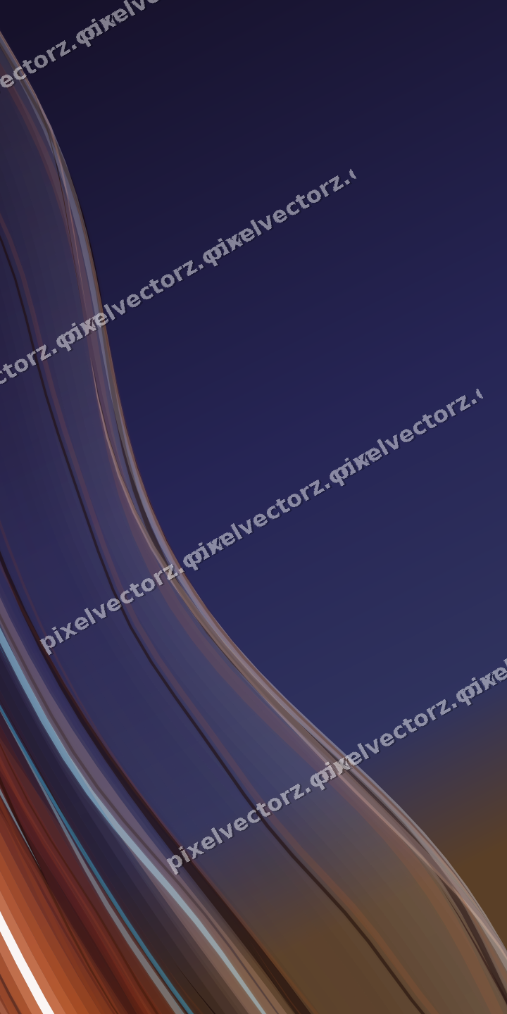 Abstract glass arc in orange and blue