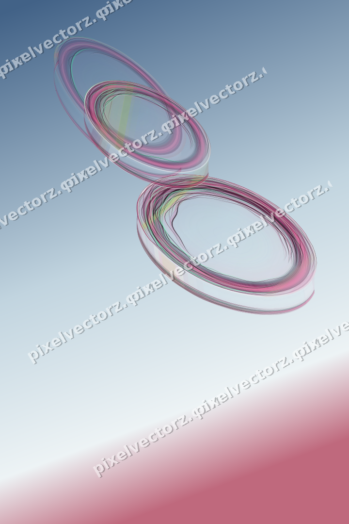 Abstract glass arc in lime and pink