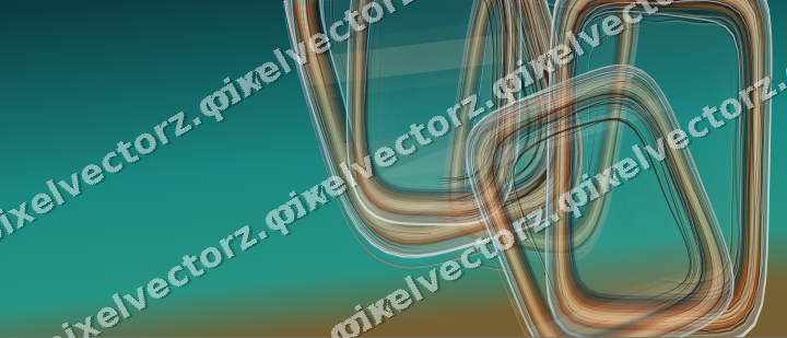 Abstract glass arc in dark teal and orange