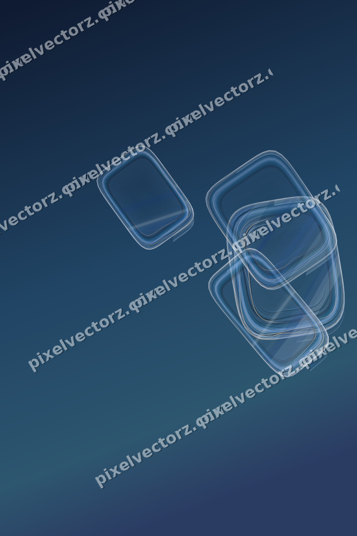 Abstract glass arc in dark blue and white