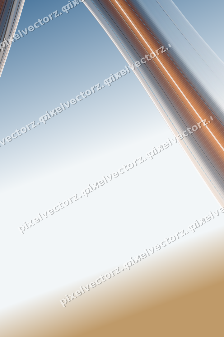 Abstract glass arc in blue and orange