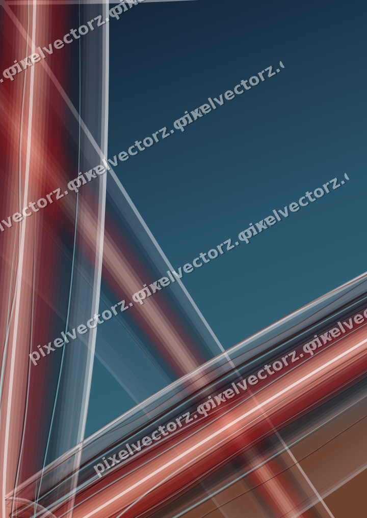 Abstract glass arc in dark green and red