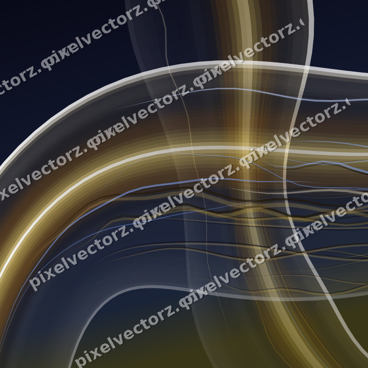 Abstract glass arc in dark blue and amber