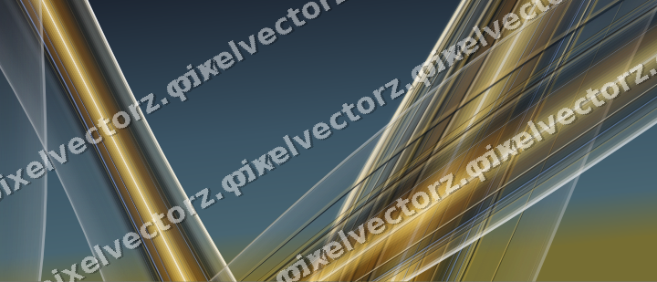 Abstract glass arc in amber and green