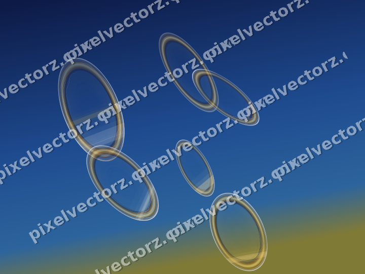 Abstract glass arc in amber and blue