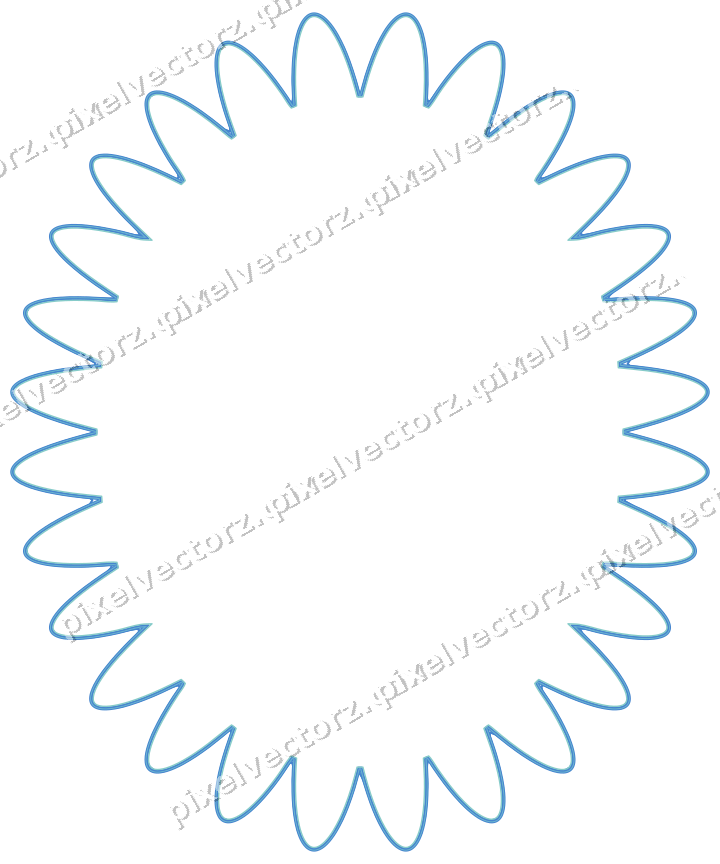 Decorative line art frame in blue and cyan with oval